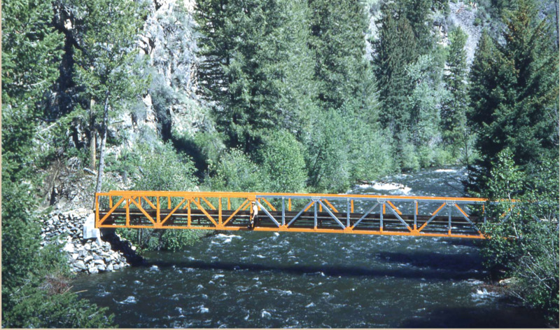 item thumbnail for Man painting Monumental Bridge at confluence of Big Creek and Crooked Creek