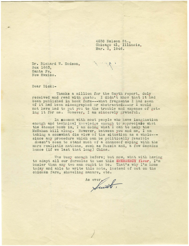 Edward Elmer Smith letter to Richard Dodson 1946-03-03 | Richard W ...