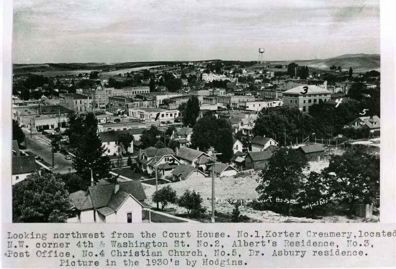 item thumbnail for View of downtown Moscow, Idaho from the courthouse, taken in the 1930s