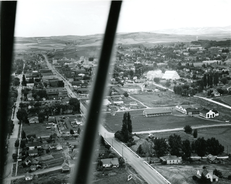 item thumbnail for Aerial view of Moscow, Idaho from a plane