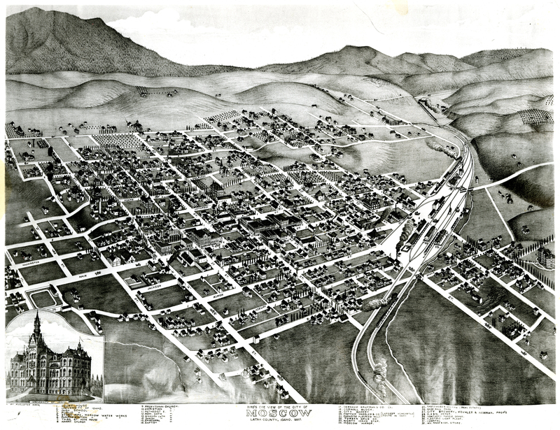 item thumbnail for Bird's Eye View of the city of Moscow Latah County, Idaho. 1897.