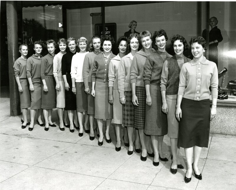 item thumbnail for Young Women Models in Front of David's Department Store