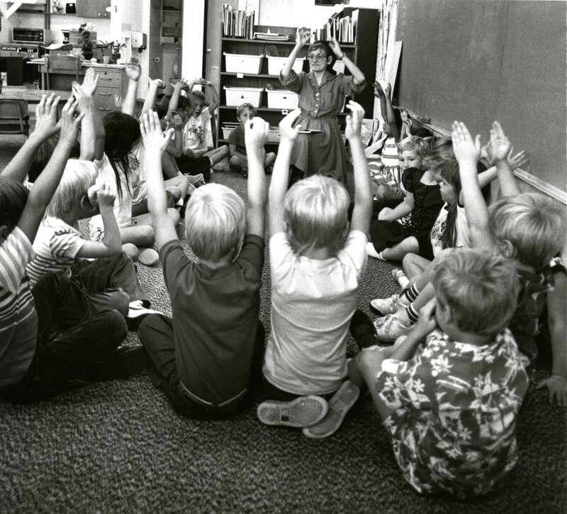 item thumbnail for Moscow Public Library interior with children at story time