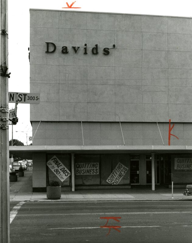 item thumbnail for Davids' Store exterior with quitting business signs