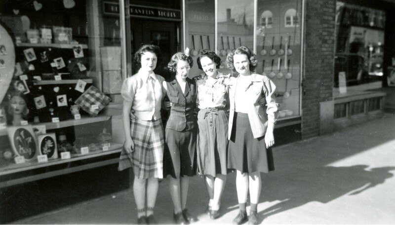 item thumbnail for Four women standing ouside of Ben Franklin