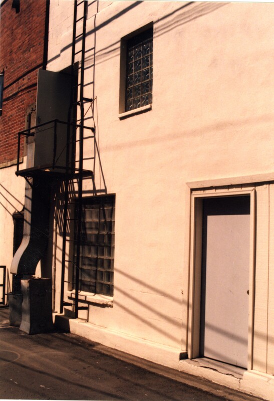 item thumbnail for Fire escape and glass block windows in alley