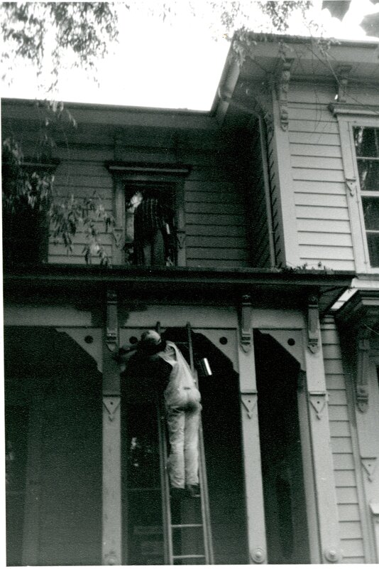 item thumbnail for Worker Painting the Front Porch of the McConnell Mansion