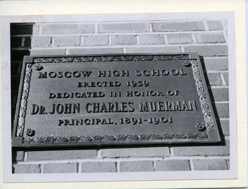 item thumbnail for Dedication plaque on Moscow High School