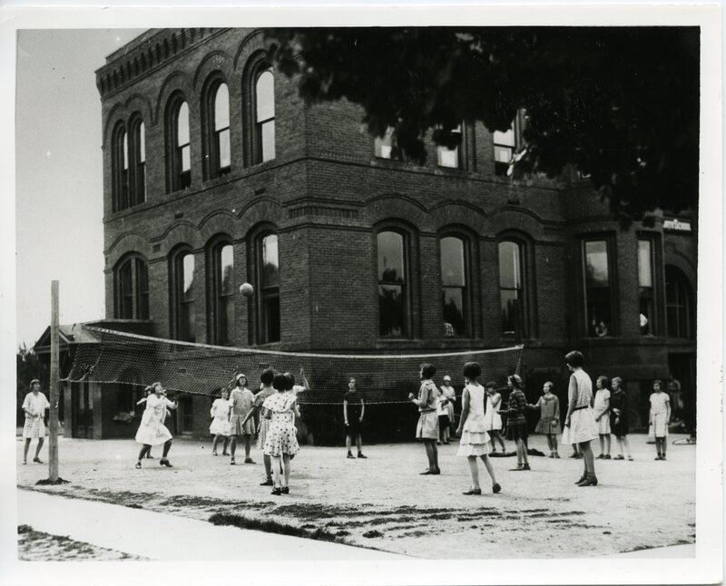 item thumbnail for Moscow High School, girls playing volleyball