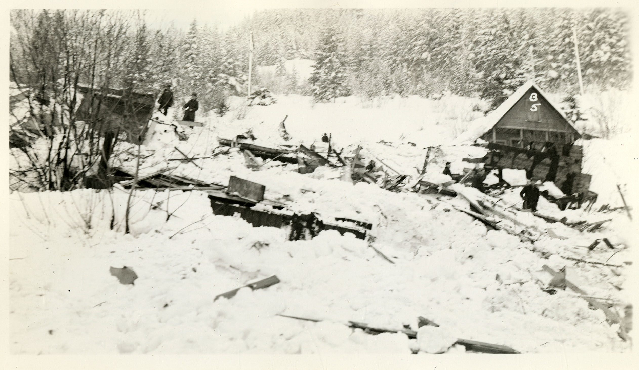 Damage near buildings after Burke snowslide [01] | George W. Tabor ...