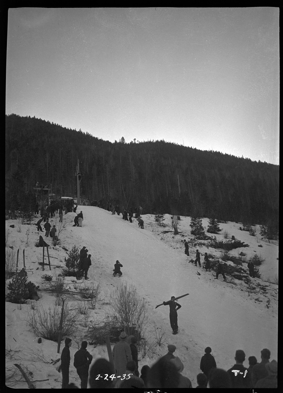 Ski jump hill at Lookout Pass [01] | George W. Tabor Photographs