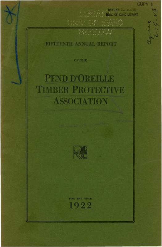 Fifteenth Annual Report of the Pend d'Oreille Timber Protective Association